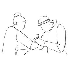 girl getting a tattoo