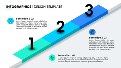 Infographic template. Isometric path with 3 steps