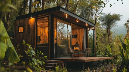 modern tiny house in relaxing ambience