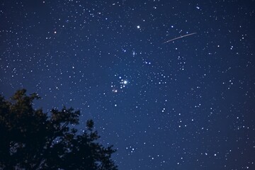 Fototapeta na wymiar Night sky panorama with milky way and stars on dark background generated AI