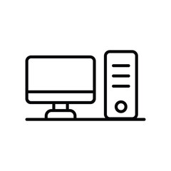 computer icon with white background vector stock illustration