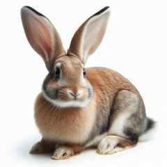 Image of isolated rabbit against pure white background, ideal for presentations
