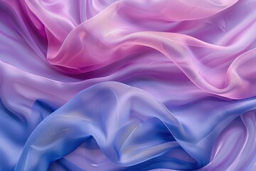 Fototapeta premium Soft waves of ethereal silk in pastel colors of pink, blue, and purple