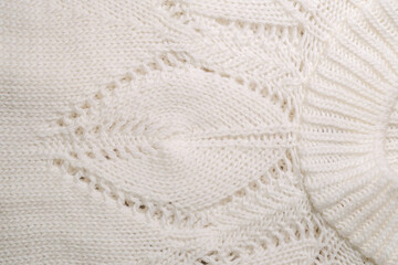 Close Up of a White Knitted Blanket