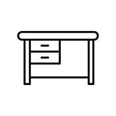 desk icon with white background vector stock illustration