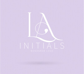 LA Typography Initial Letter Brand Logo, LA brand logo, LA monogram wedding logo, abstract logo design