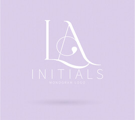 LA Typography Initial Letter Brand Logo, LA brand logo, LA monogram wedding logo, abstract logo design