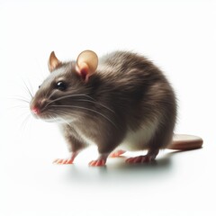 Image of isolated rat against pure white background, ideal for presentations
