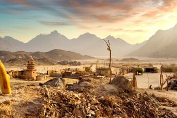Beduinen Dorf, orientalischen Wüste in Ägypten in der Nähe von Safaga, Afrika
 - obrazy, fototapety, plakaty