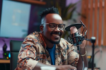 Capturing Excitement: Man's Live Podcasting Experience