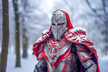 Medieval Metal Knight in Winter