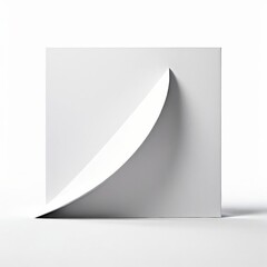 Minimalistic art depicting a single abstract shape centrally placed on a stark white canvas,