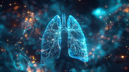 Human lungs. Respiratory system. - obrazy, fototapety, plakaty