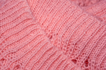 Close Up of a Pink Knitted Sweater
