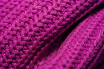 Close Up of Purple Knitted Blanket
