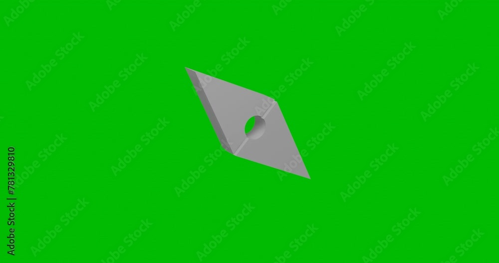 Poster animation of rotation of a white compass symbol with shadow. simple and complex rotation. seamless l
