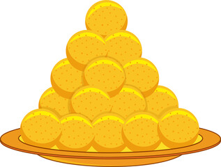 Indian traditional sweets laddu in plate