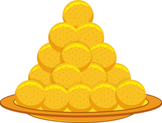 Indian traditional sweets laddu in plate