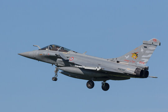 Leeuwarden, Netherlands April 18, 2018: A French Dassault Rafale during the Frisian Flag exercise