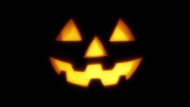 Pumpkin Face In The Dark Halloween Looping Shot
