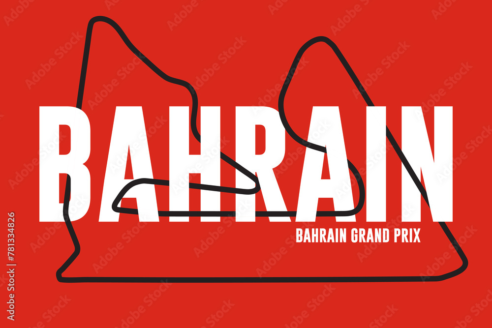 Wall mural bahrain grand prix race track. circuit for motorsport and autosport. vector illustration.