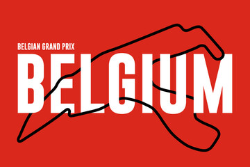Belgium grand prix race track. circuit for motorsport and autosport. Vector illustration.