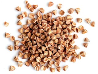 A pile of small brown seeds