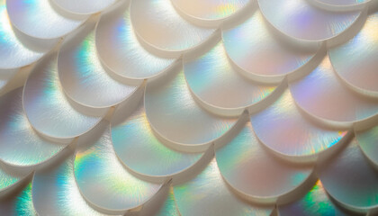 Pearly and iridescent mother of pearl circles. Decorative background: abstract geometric pattern. 