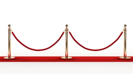 A red carpet with a red rope barrier in the middle