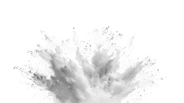 bright white paint color powder festival explosion burst isolated white background.	