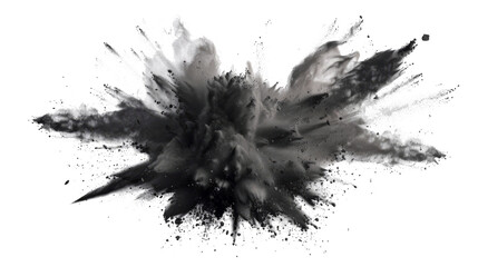 bright grey paint color powder festival explosion burst isolated white background.	 - obrazy, fototapety, plakaty