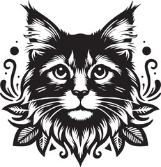  Best Cat Head, Vector, Silhouette, Illustration,