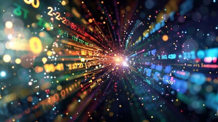 Naklejka premium Abstract Numerology and Digital Data Concept Art