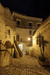 Matera street by night, Italy - 781337202