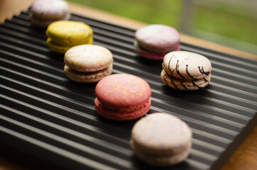 macaroons on a table