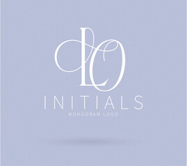 LO Typography Initial Letter Brand Logo, LO brand logo, LO monogram wedding logo, abstract logo design