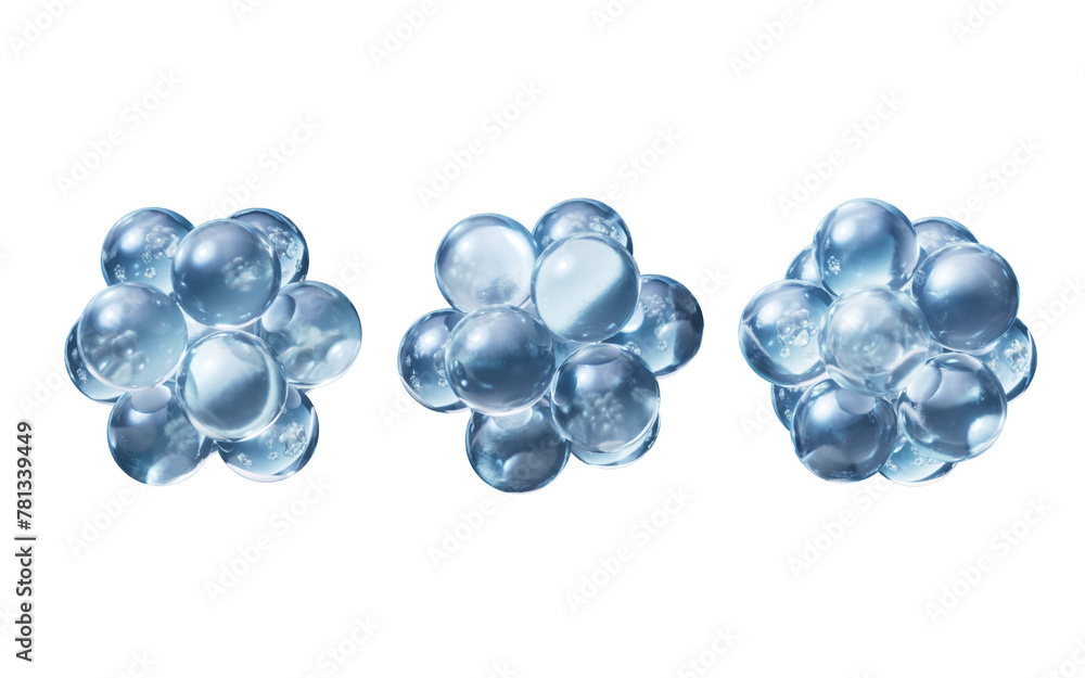 Poster isolated transparent physics atom, 3d rendering.
