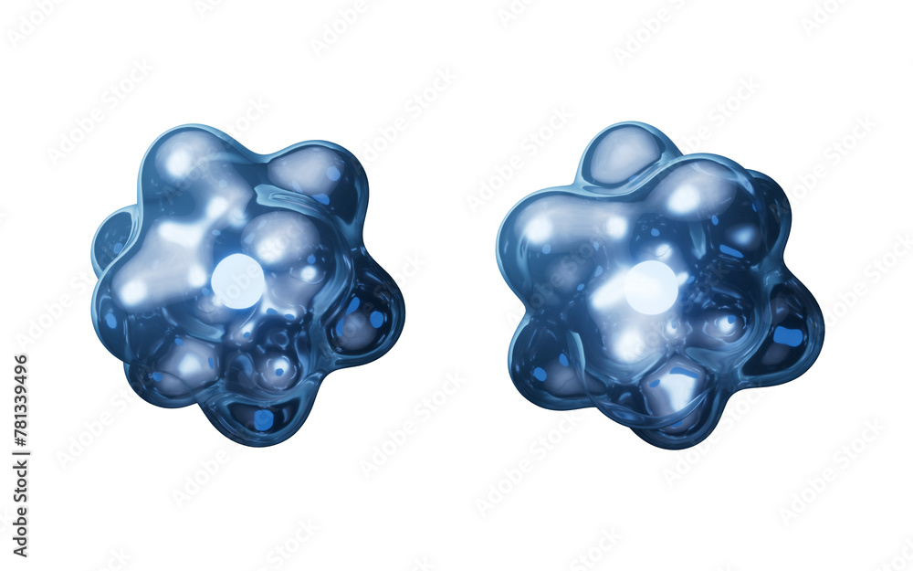 Poster isolated transparent physics atom, 3d rendering.