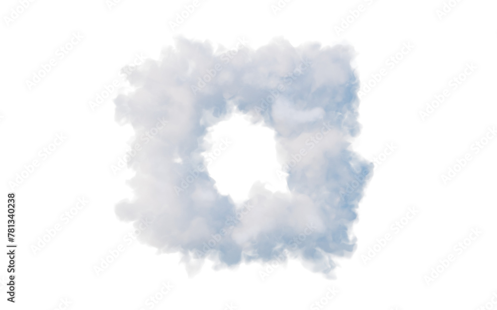 Poster isolated soft cloud, 3d rendering.