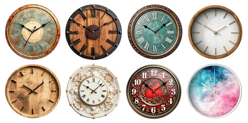 Set of wall clocks cut out
