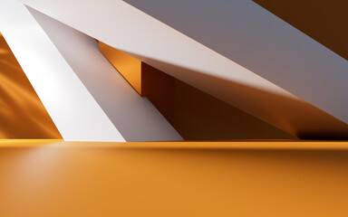 Abstract geometric interior structure, 3d rendering.