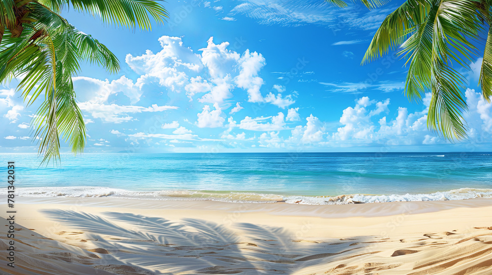 Poster a beachgoer admires a photorealistic image on a white background in this striking image.