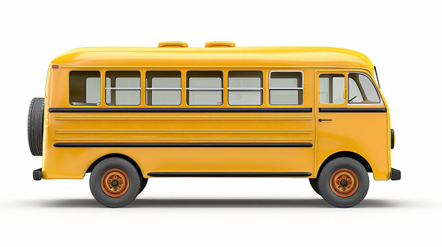 The image depicts a photorealistic field trip with a white background.