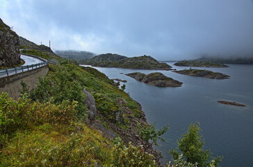View of the lake Svartavatnet on the scenic route Ryfylke in Norway, Europe
