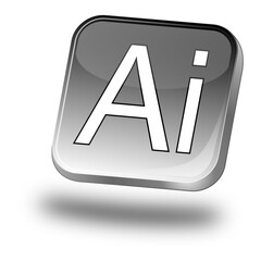 Ai button - Artificial Intelligence - 3D illustration - 781343657