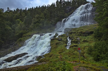 Waterfall Svandalsfossen at the scenic route Ryfylke in Norway, Europe
