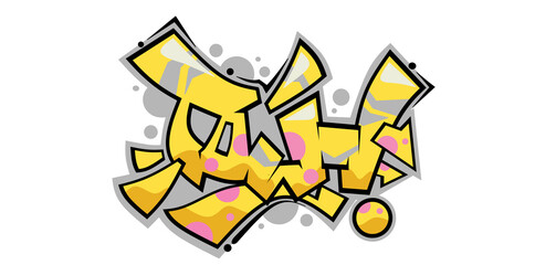 Town graffiti text illustration sticker