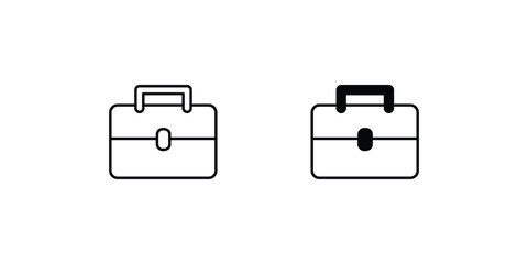 briefcase icon with white background vector stock illustration - obrazy, fototapety, plakaty