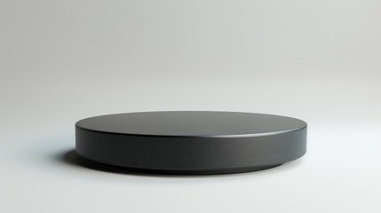 white background black pedestal Attract attention with its simplicity, ease of use, and meticulous placement, suitable for displaying various products and merchandise.