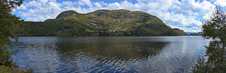 View of lake Tengesdalsvatnet in Norway, Europe
